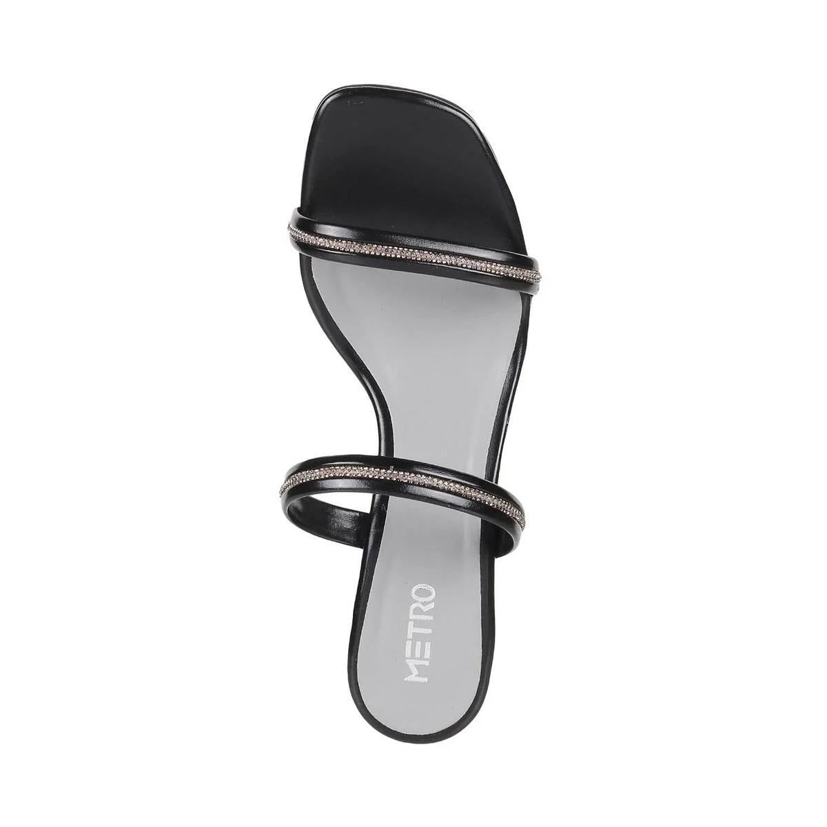 Women Black Party Slip Ons