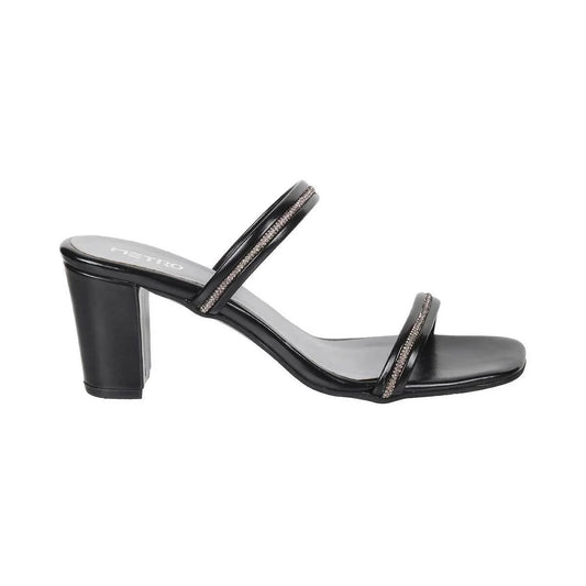 Women Black Party Slip Ons