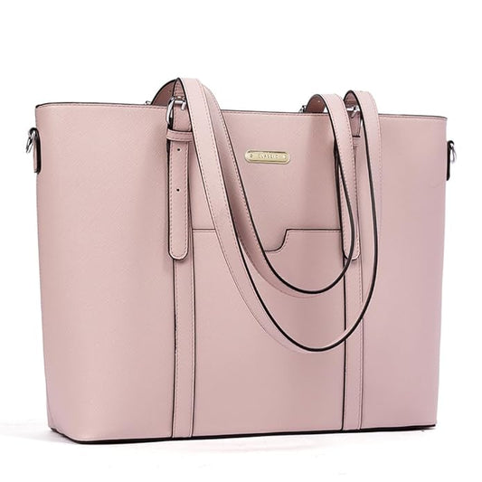 BROMEN Laptop Tote Bag Leather Women Handbag Large Work Tote Purse Fit Up to 15.6 inch Compute
