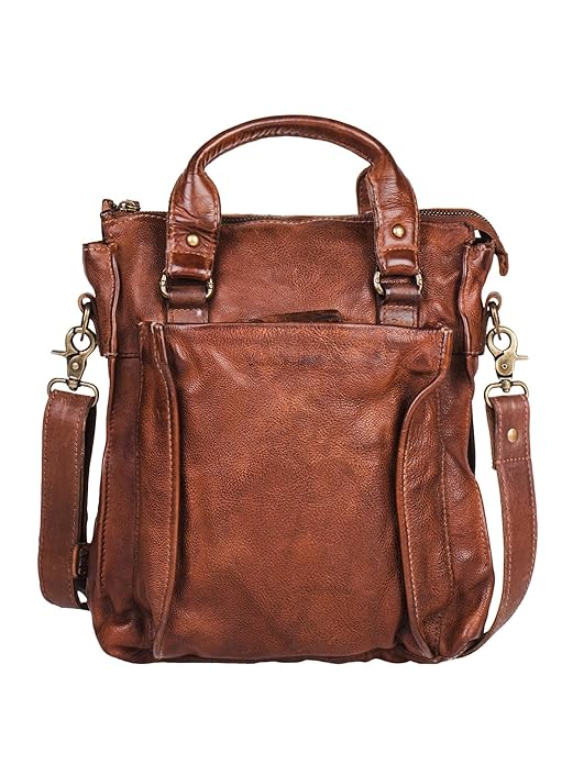 ART N VINTAGE Genuine Leather Sling Shoulder Bag - Messenger Bag for Men's - Crossbody Purse Bags for Work Business Travel - Adjustable Strap